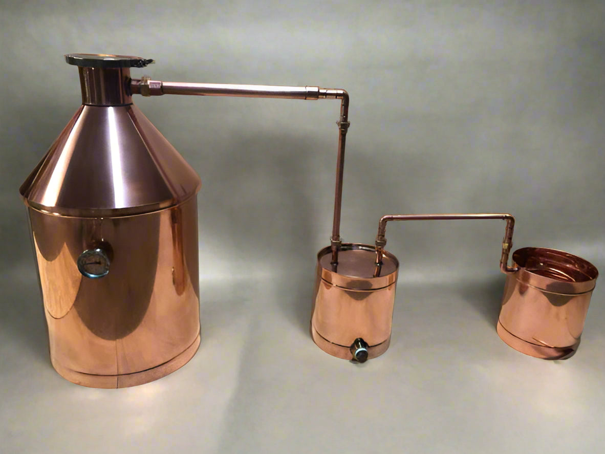10 Gallon Copper Moonshine Still With Quick Clamp Cap and Thumper Infusion Port