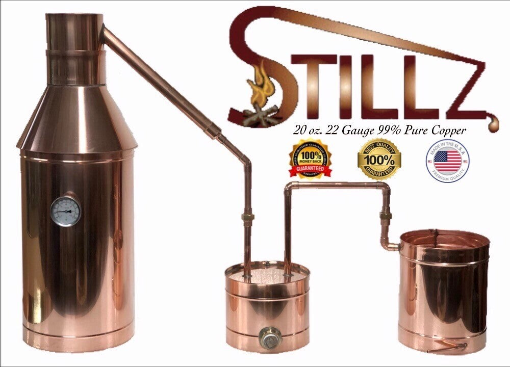6 Gallon Copper Moonshine Still+Thumper+Worm-Heavy 20oz Copper -Whiskey